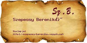 Szepessy Bereniké névjegykártya